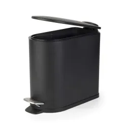Beldray LA036690BLKPEU7 Slimline D-Shaped Pedal Bin 5-Litre, White