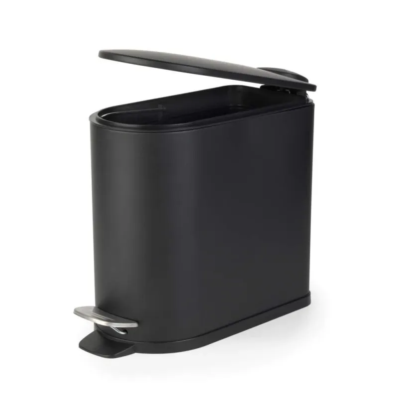 Beldray LA036690BLKPEU7 Slimline D-Shaped Pedal Bin 5-Litre, White