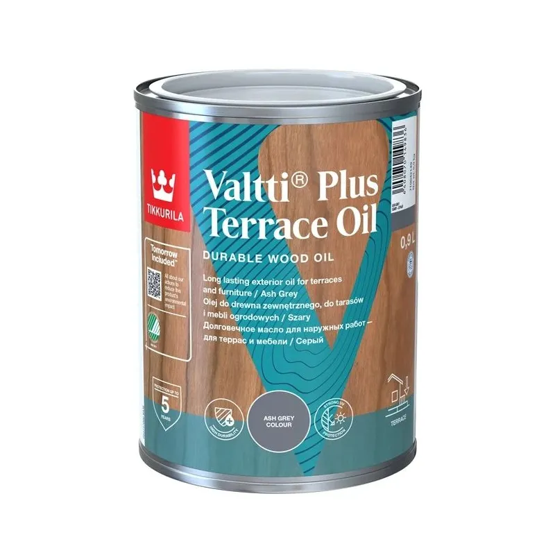 Koksnes eļļa Valtti Terrace Oil Plus. pelēka kr.. 0.9l