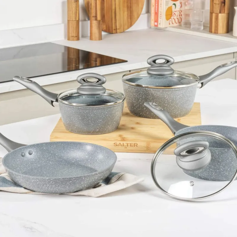 Salter BW04151G1EU7 Timeless Collection Stainless Steel 5 Piece Pan Set