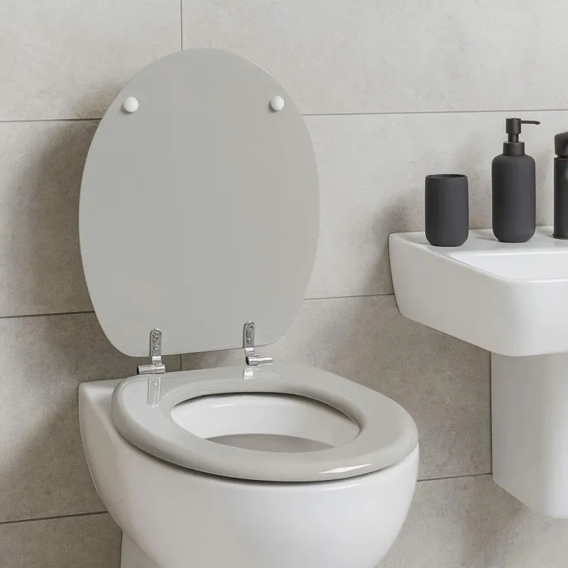 Beldray LA032355PGRY Wooden Toilet Seat, White