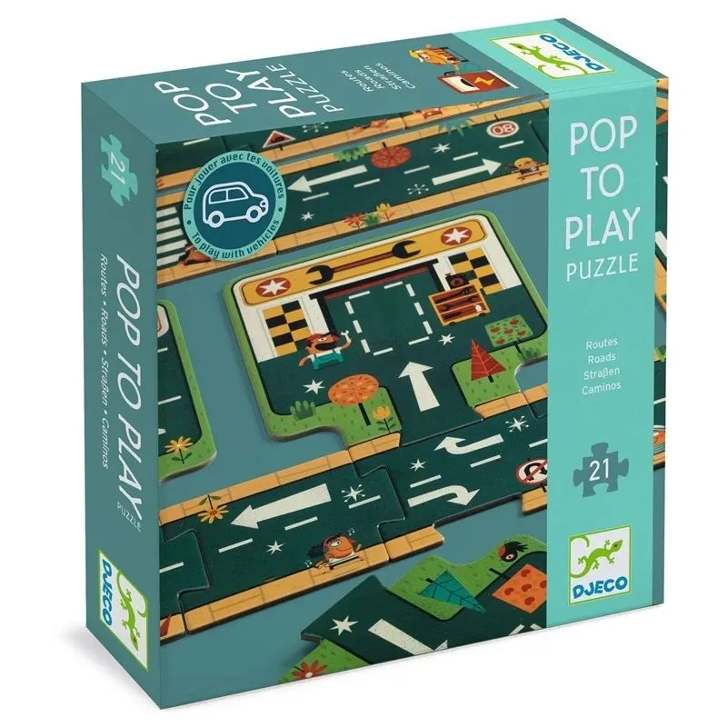 Puzle Djeco Road DJ07162. bērniem. 72 cm x 63 cm