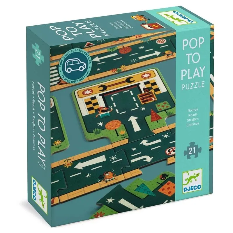 Puzle Djeco Road DJ07162. bērniem. 72 cm x 63 cm