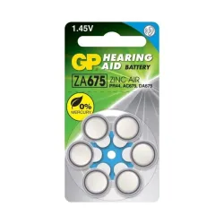 Batteries zinc air za675 1.45v 6pce