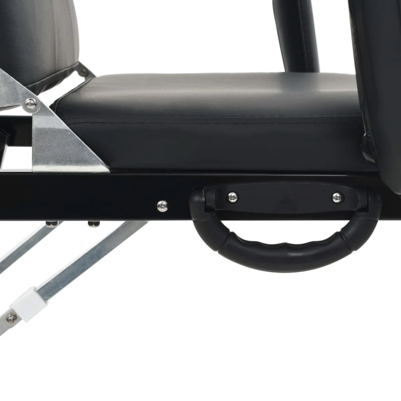 vidaXL kosmetoloģijas krēsls, mākslīgā āda, 185x78x76 cm, melns