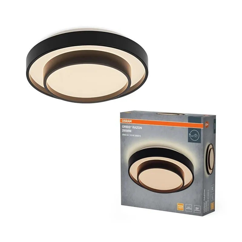 Šviestuvas lubų Osram. LED. 16W. 3000K. 1000lm. DIA295. juoda