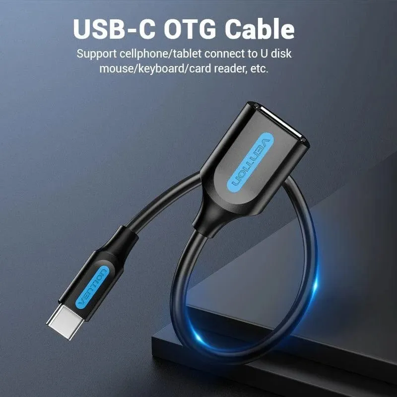Cable usb2.0c male to a female-0.15m black ccsbb vention