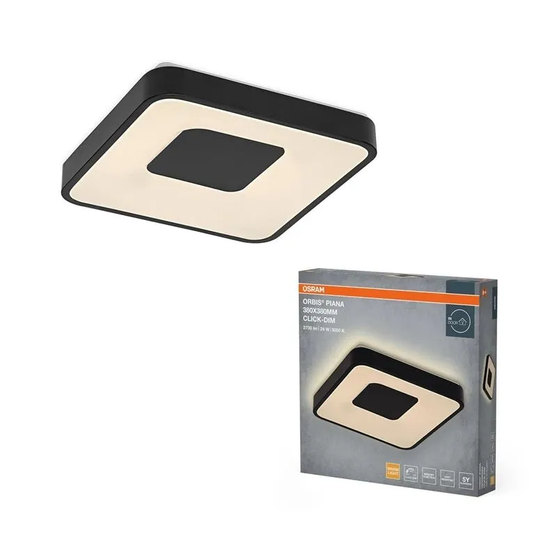 Šviestuvas lubų Osram. LED. 24W. 3000K.1450lm. DIA380. juodas