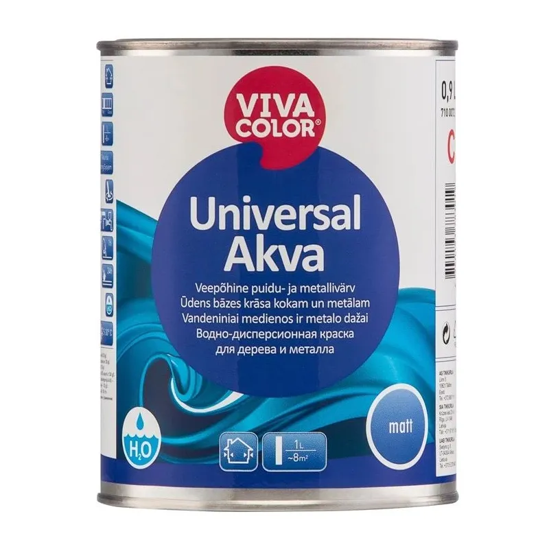 Emaliniai dažai univ Metal&Wood Matt A 0.9L balta