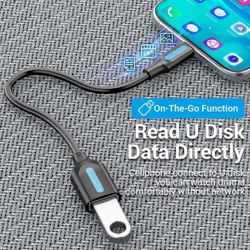 Cable usb3.1c male to a female-0.15m black ccvbb vention