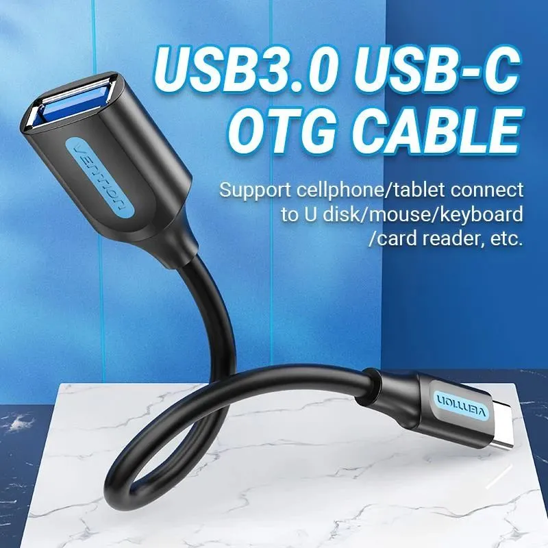 Cable usb3.1c male to a female-0.15m black ccvbb vention