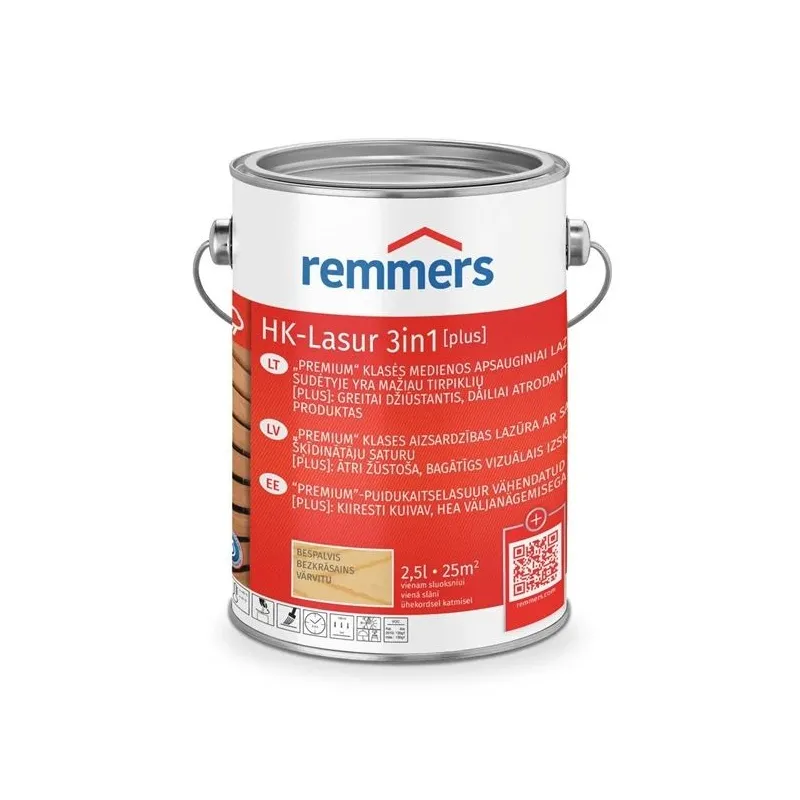 Impregnantas hk-lasur 3in1 bespalvis 2261 2.5 l