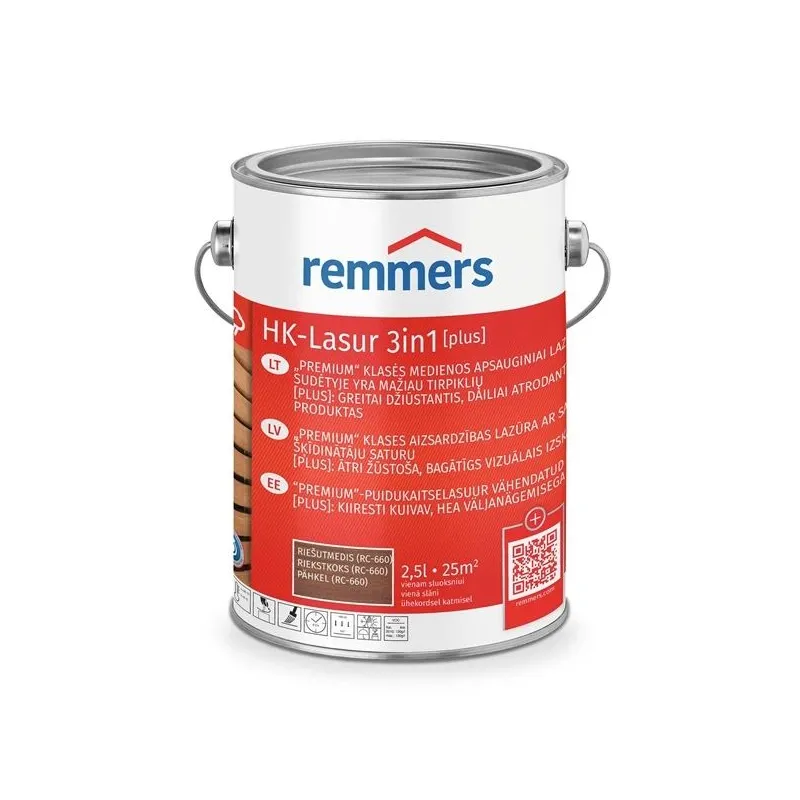 Medienos impregnantas HK-Lasur 3in1 RC-660 riešuto sp 2.5l