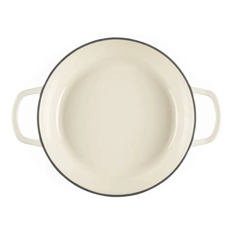 Salter BW13772C Chester 2.8L Shallow Cast Iron Casserole Pot 30 cm, Cream