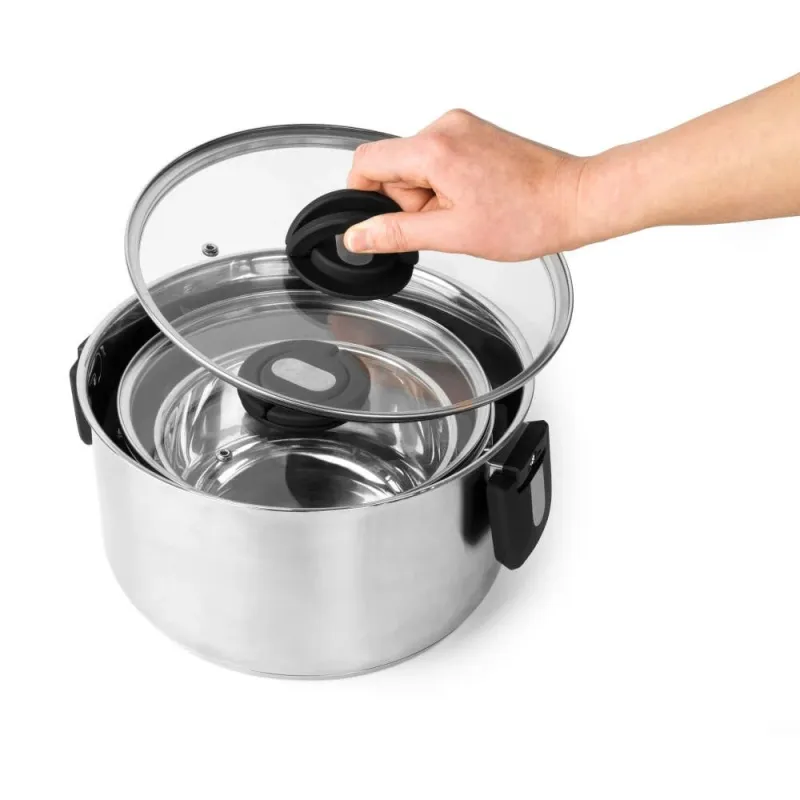 Salter BW14354 Stack-In Stainless Steel 3 Piece ,16-22-24 cm, Stockpot Set