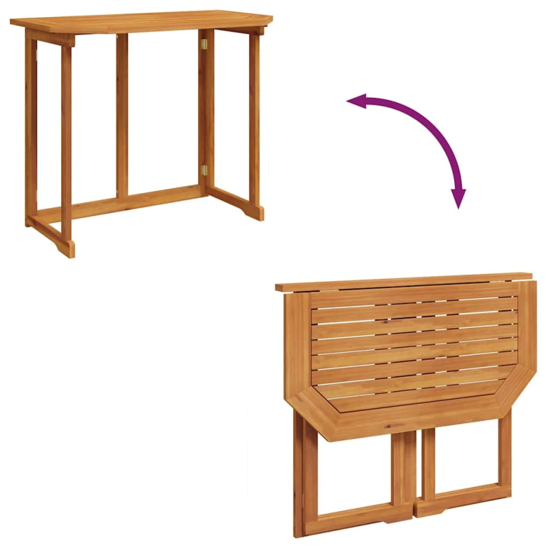 vidaXL bistro galds, 90x50x75 cm, akācijas masīvkoks