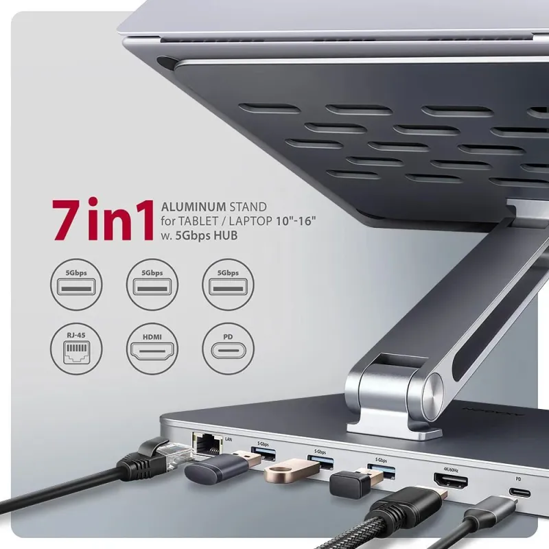 Nb acc stand 10-16 + i-o hub-7in1 hmc-stnd axagon