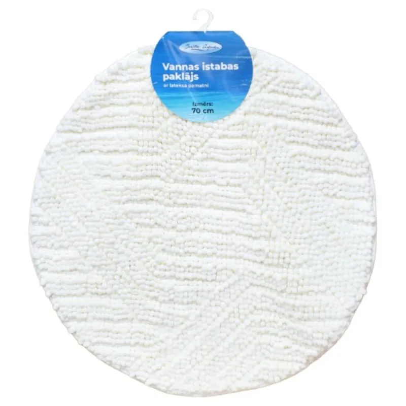 Vannas istabas paklājiņš D70cm Square, balts