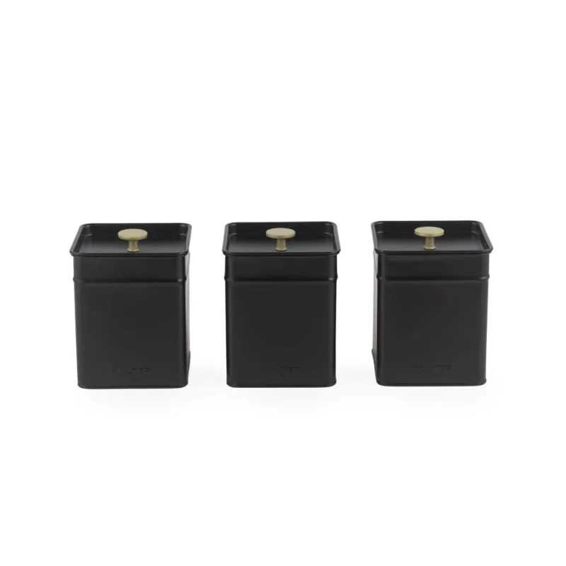 Salter BW14370 Alchemy 3-Piece Canister Set, Black