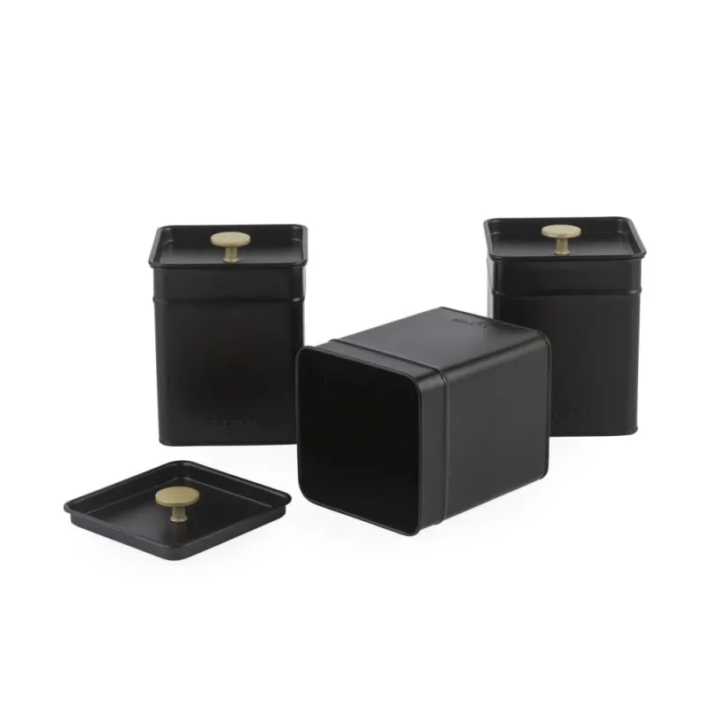 Salter BW14370 Alchemy 3-Piece Canister Set, Black