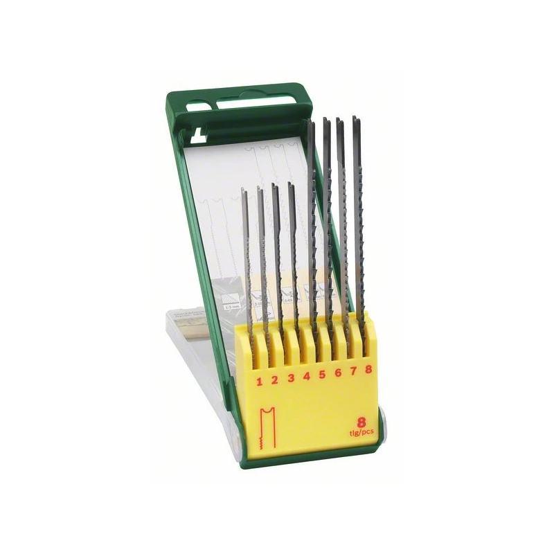 8-daļīgs figūrzāģu asmeņu kompl. ar U-kātu