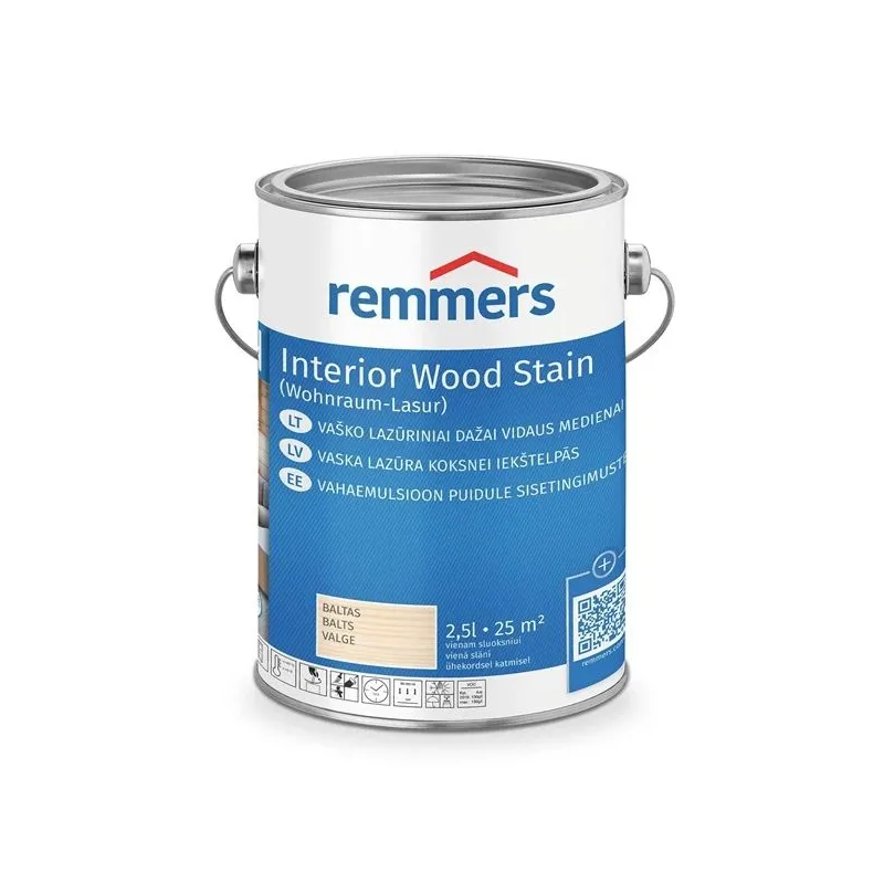 Lazūra Remmers Interior Wood Stain. balta sp.. 2.5 l