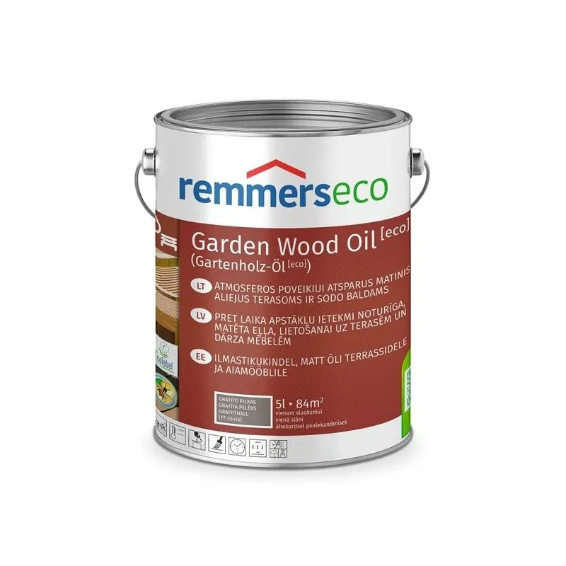 Medienos aliejus Remmers Garden Wood Oil Eko grafito sp.5l