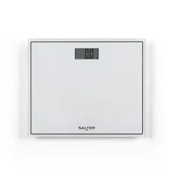 Salter 9207 WHCFEU12 Compact Glass Electronic Bathroom Scale, White