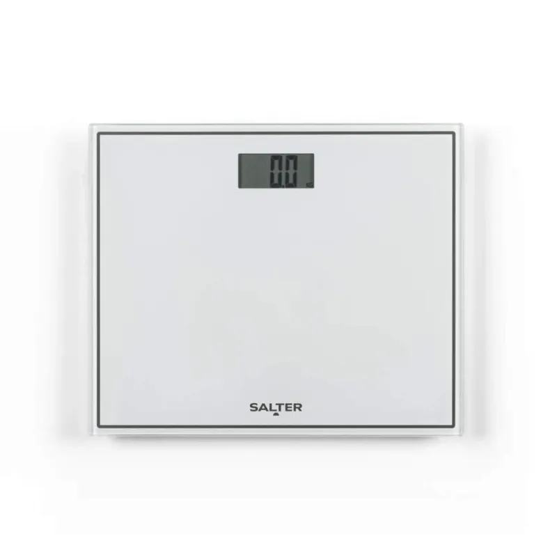 Salter 9207 WHCFEU12 Compact Glass Electronic Bathroom Scale, White