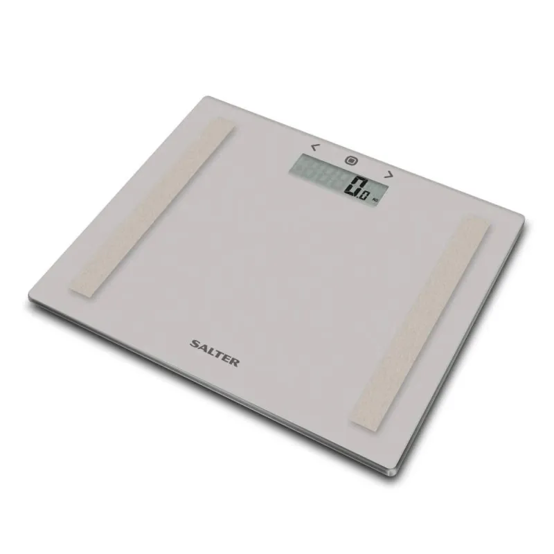 Salter 9113 GFEU12 Compact Glass Analyser Bathroom Scales, Grey