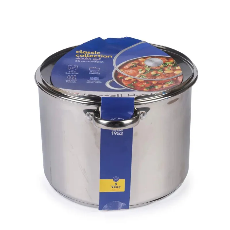 Russell Hobbs RH03802EU7 Classic Collection Stainless Steel 30cm 15L Stockpot