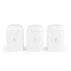 Salter BW14043EU7 Boston 3-Piece Canister Set, White
