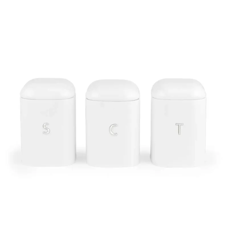 Salter BW14043EU7 Boston 3-Piece Canister Set, White
