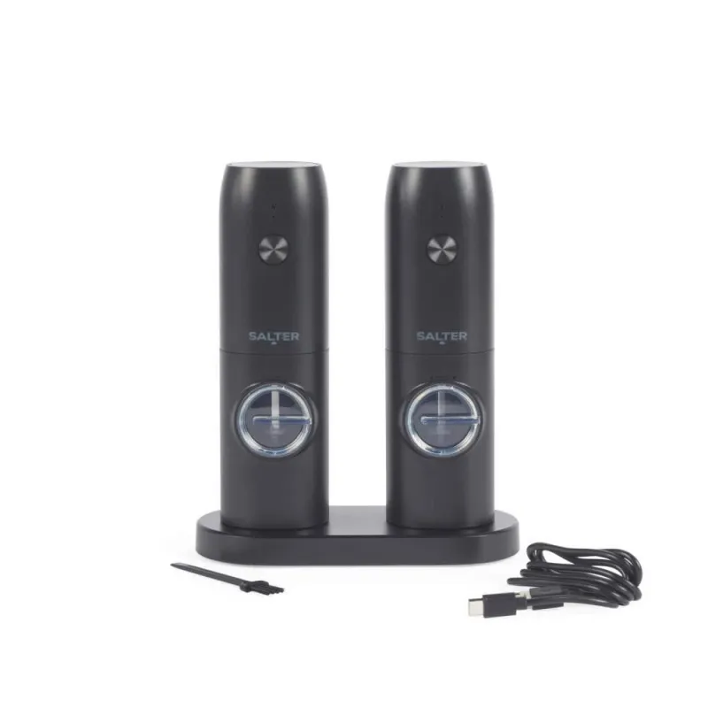 Salter BW14373 Rechargeable Mill Set, Black