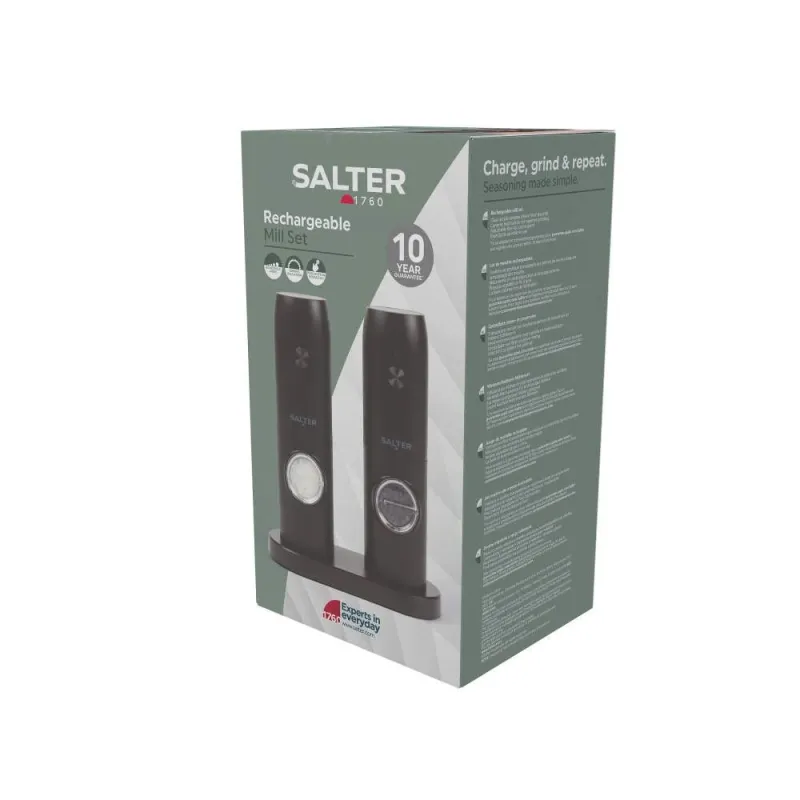 Salter BW14373 Rechargeable Mill Set, Black