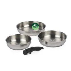 Russell Hobbs RH04033 Stainless Steel 4-Piece Smart Clip Fry Pan Set