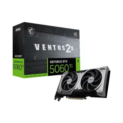 Graphics Card-MSI-NVIDIA GeForce RTX 5060 Ti-16 GB-GDDR7-128 bit-PCIE 5.0 16x-Dual Slot Fansink-5060TI16GVENTUS2XOCPLUS