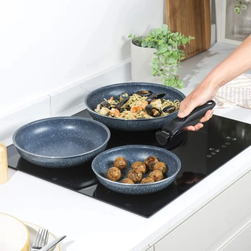 Russell Hobbs RH03293EU7 Nightfall Stone 4-Piece Smart Clip Fry Pan Set