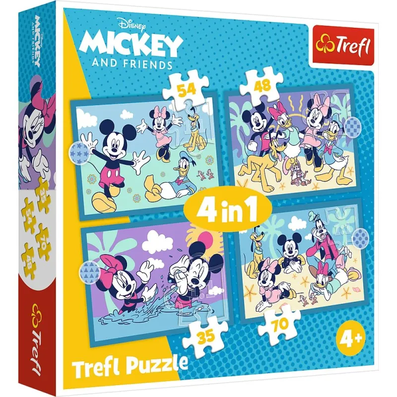 TREFL DISNEY Pužļu komplekts 4in1 Mikijs