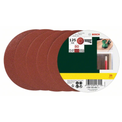 Slīppapīrs D 125 mm, K 80 25 gab.