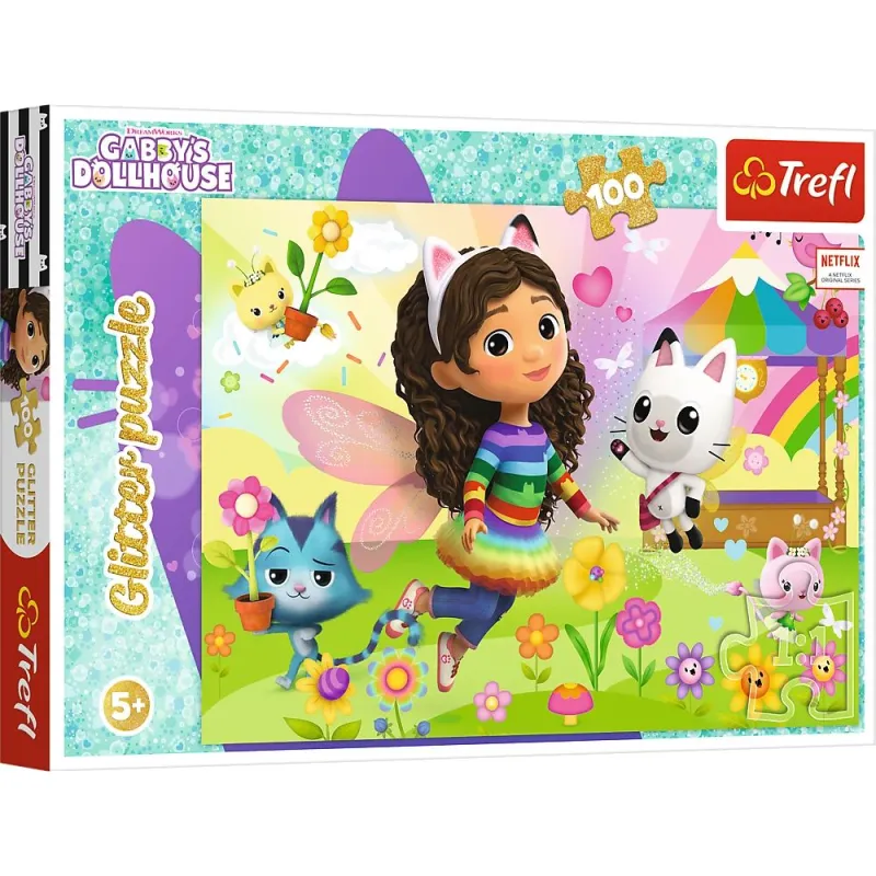 TREFL GABBY´S DOLLHOUSE Blizgantis dėlionė, 100 det.