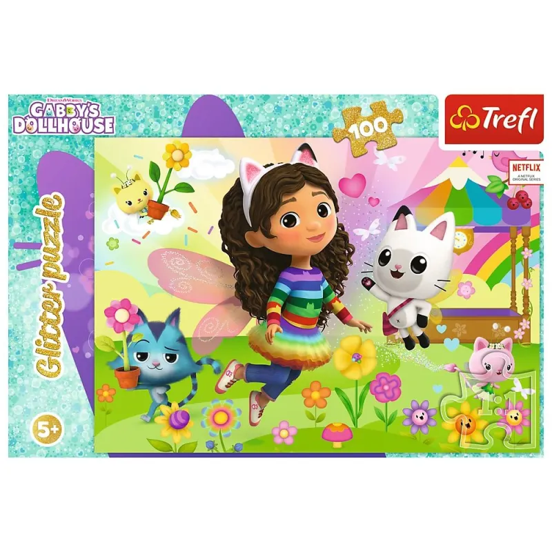 TREFL GABBY´S DOLLHOUSE Blizgantis dėlionė, 100 det.