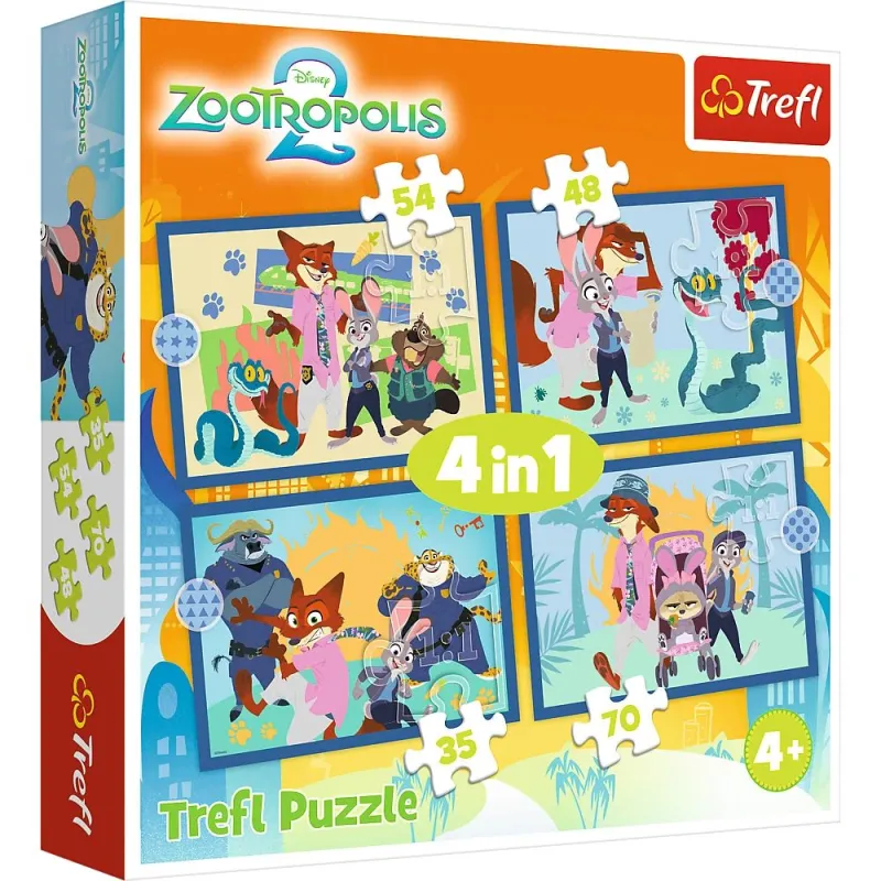 TREFL DISNEY ZOOTROPOLIS Pužļu komplekts 4in1