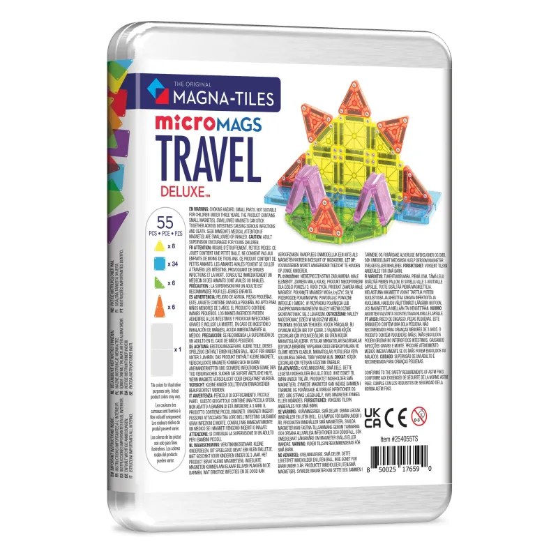 MAGNA-TILES magnētiskais konstruktoru komplekts Travel Deluxe, 55 gab.