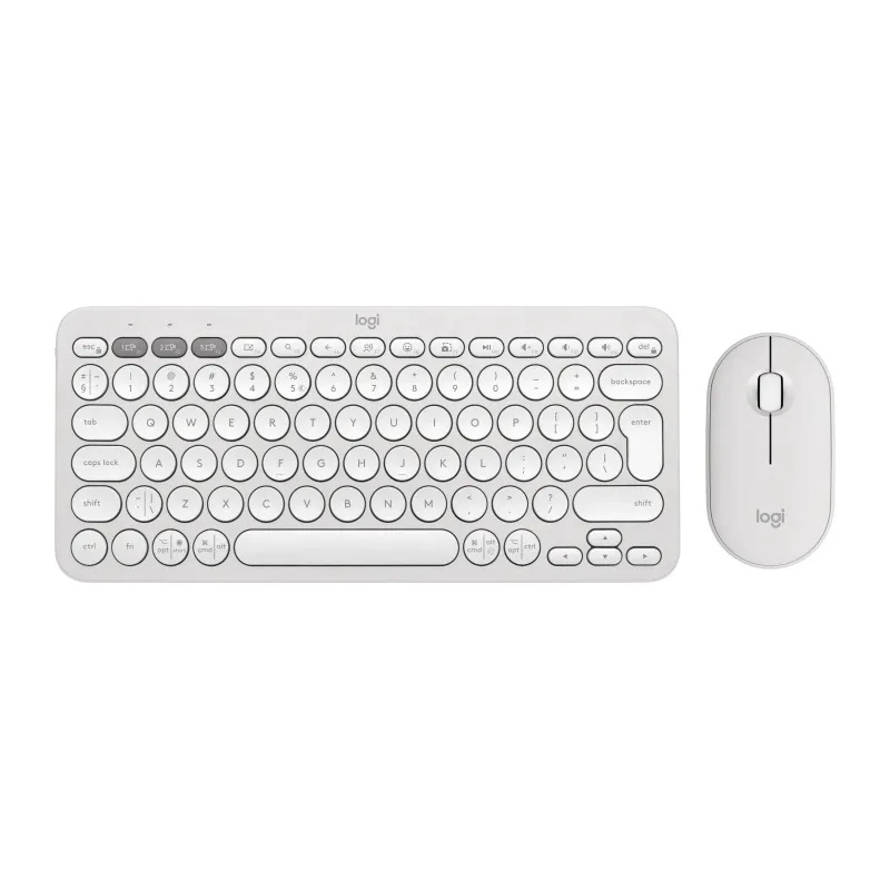 Keyboard +mouse combo pebble 2-white 920-012240 logitech