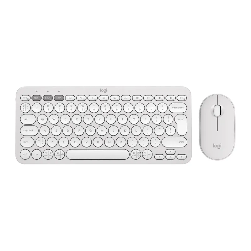 Keyboard +mouse combo pebble 2-white 920-012240 logitech