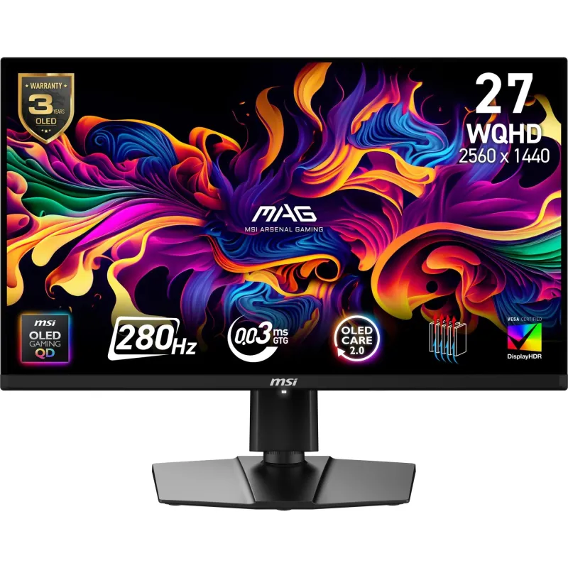 Monitor-MSI-26.5 -2560 x 1440 pixels-Wide Quad HD-Native aspect ratio 16:9-QD-OLED-Flat-MAG271QPQD-OLEDX28