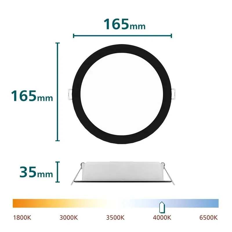 Recessed light meson 150 16.5w 40k black