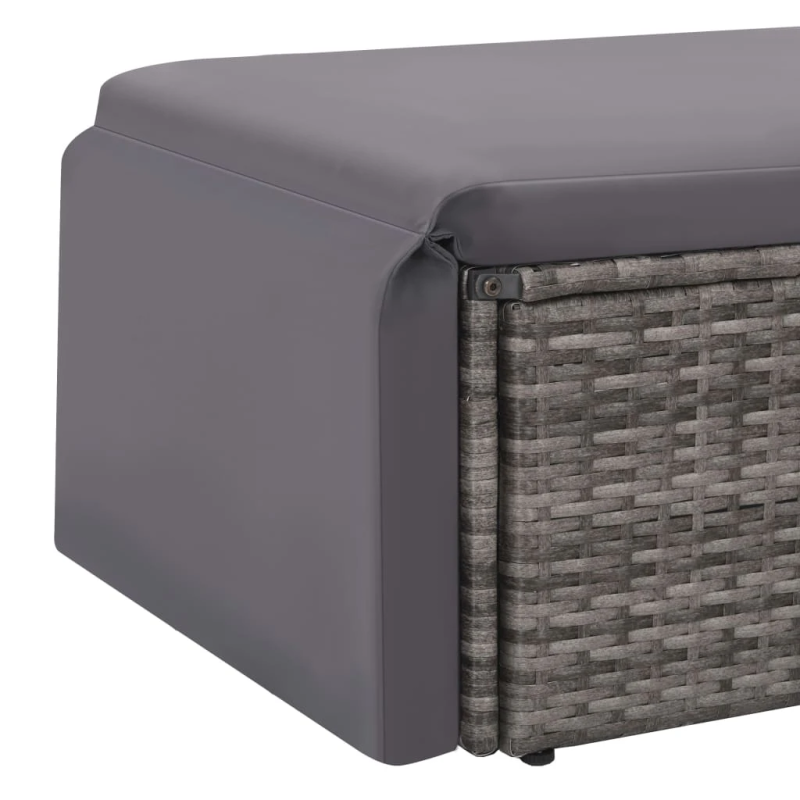 vidaXL 2-daļīgs dārza atpūtas mēbeļu komplekts ar matračiem, pelēks PE