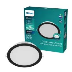 Iegremdējams Philips LED gaismeklis. 12.5W.4000K.DIA12.5.melns